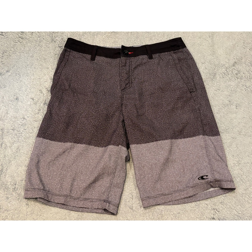 ONeill Hybrid Shorts Mens 30 Black Grey Colorblock Boardshorts Chino Walk Shorts